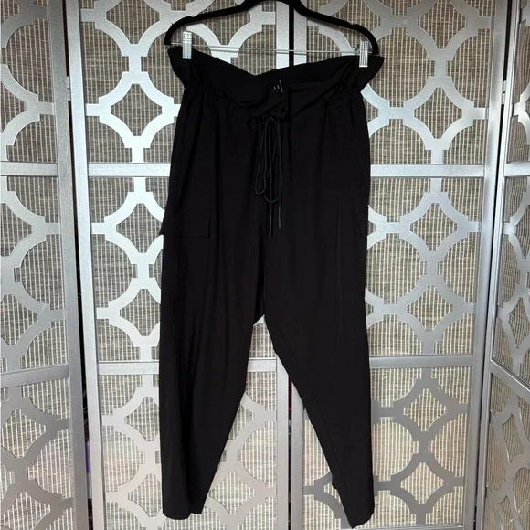 Black Tapered Track Pants with Elastic Waistband - Picture 1 of 8